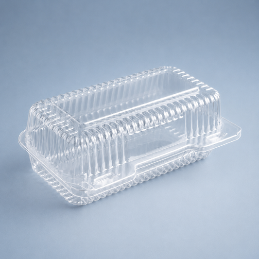 Locking Hinged Container Clear 9″ x 5 1/2″ x 3 1/2" - 500/Case
