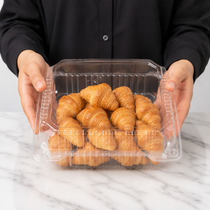 9'' x 9'' Hinged Food Containers Clear PET - 200/Case