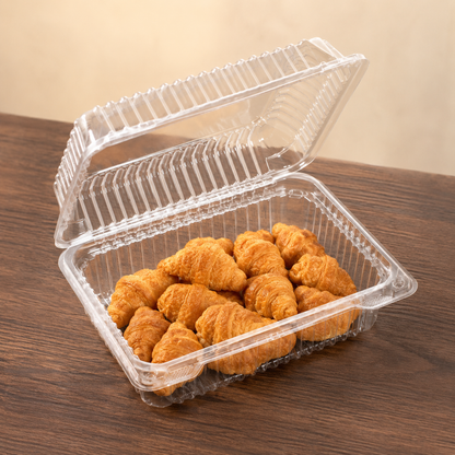 9'' x 9'' Hinged Food Containers Clear PET - 200/Case