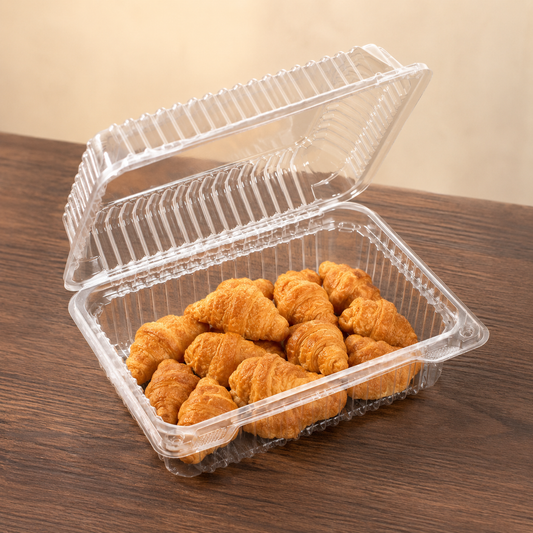 9'' x 9'' Hinged Food Containers Clear PET - 200/Case