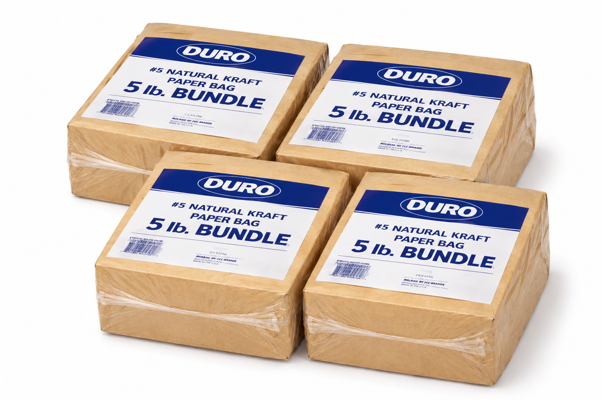 Imported 5 lb Natural Kraft Paper Bag - 4x500/Bundle
