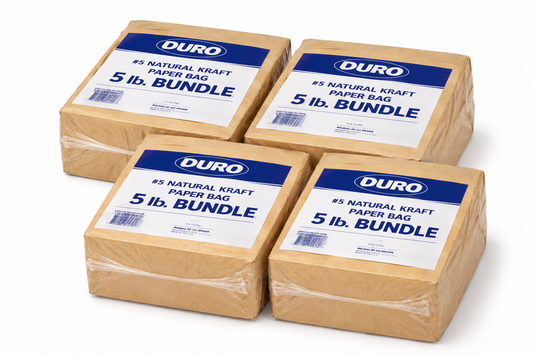 Imported 5 lb Natural Kraft Paper Bag - 4x500/Bundle