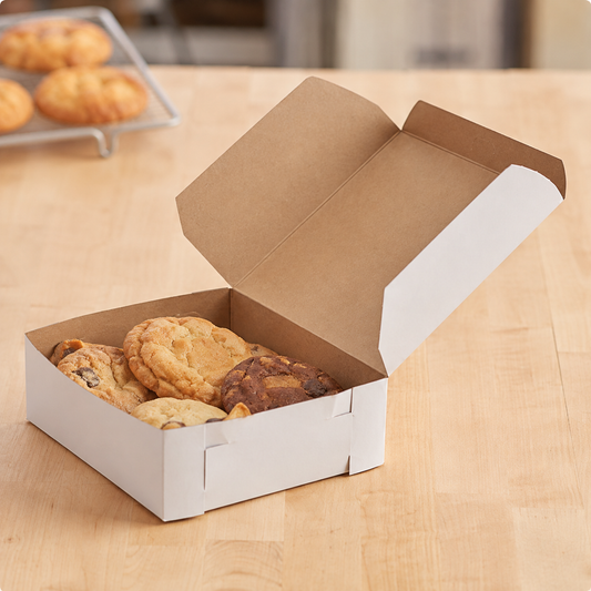 6" x 6" x 3" White Customizable Pie / Bakery Box - 250/Case