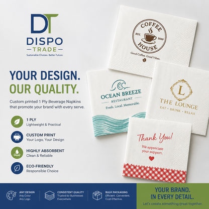 White Customizable 1-Ply Beverage / Cocktail Napkin - 4,000/Case