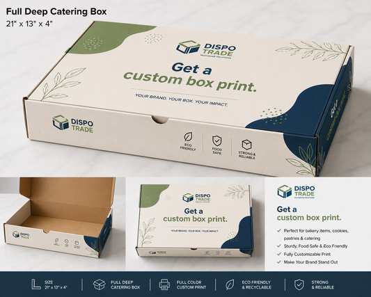 21" x 13" x 4" Heavy Deep Full Pan Corrugated Catering Box - 50/Case