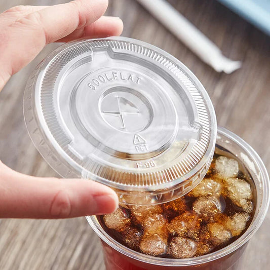 Clear Flat Lid with Straw Slot - 9, 12, 16, 20, and 24 oz. - 1,000/Case