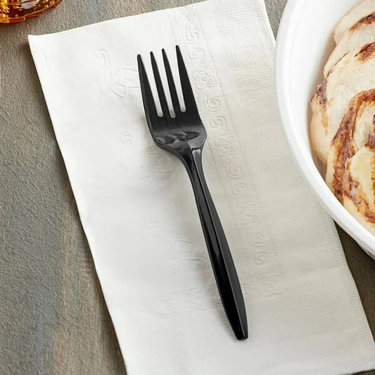 Fork Black Medium Weight (No Wrap) - 1,000/Case