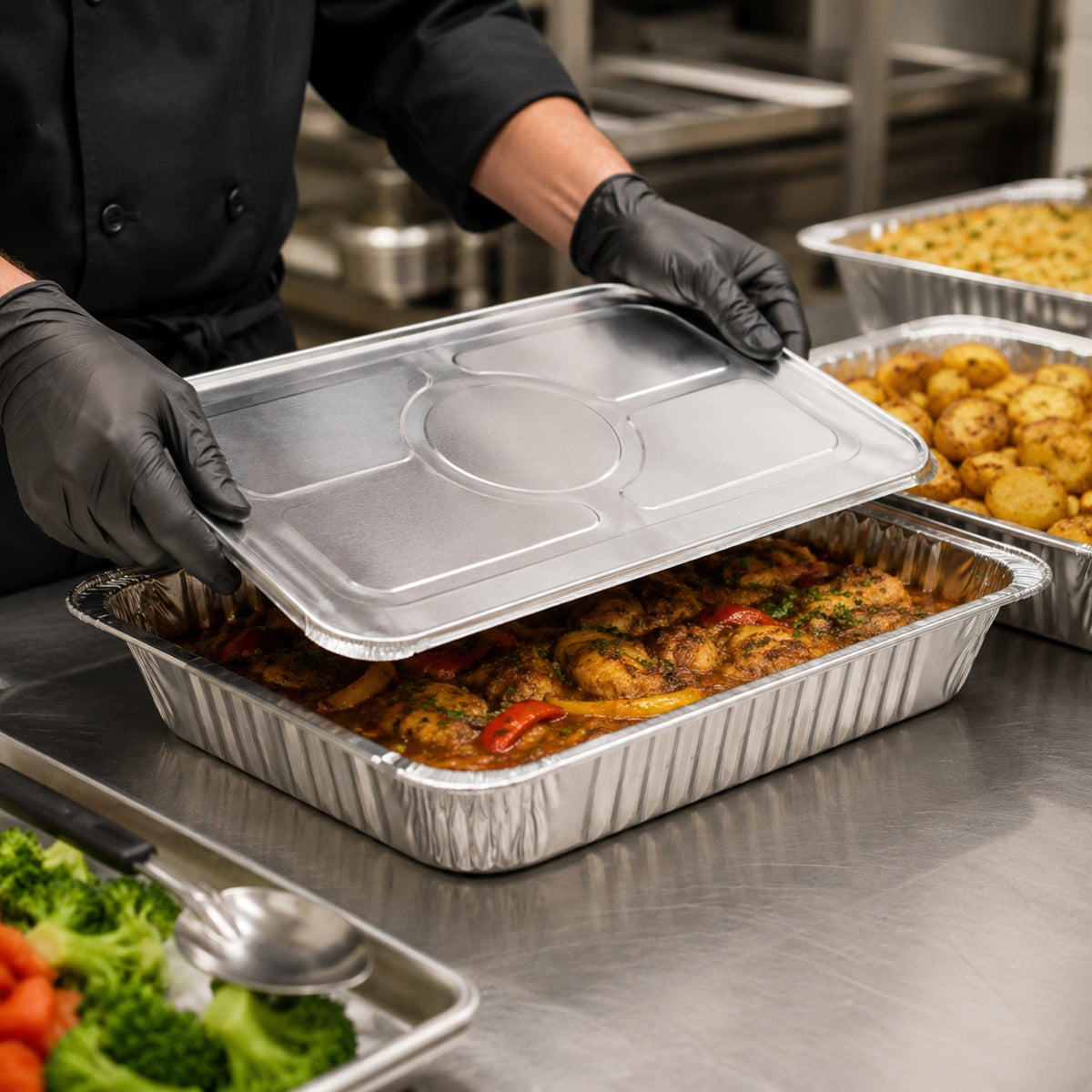 Half Size Aluminum Foil Steam Table Pan Lid - 100/Case