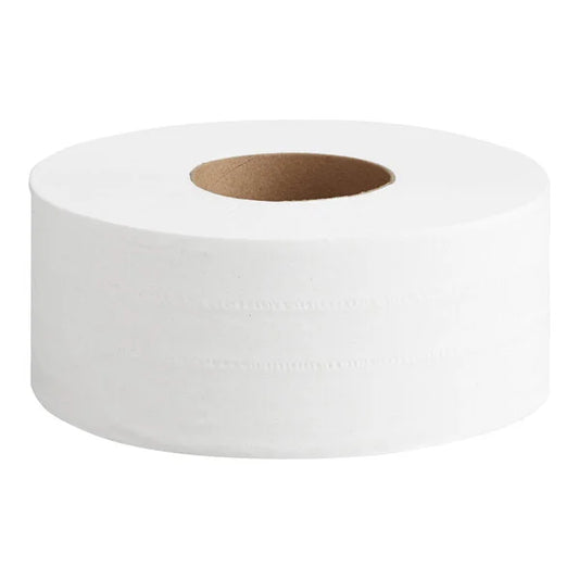 2-Ply Universal Jumbo Toilet Paper Roll with 9" Diameter - 12/Case