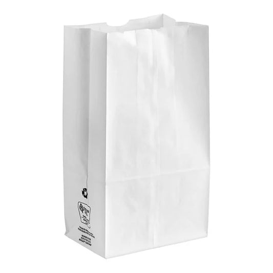 Imported 12 lb White Paper Bag - 500/Pack