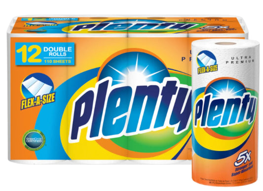 Plenty 2 Ply Paper Towel Roll - 12 Roll/Case