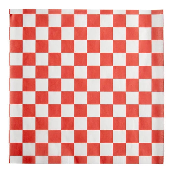 12"x12" Red Check Deli Sandwich Wrap Paper (Basket Liner) - 5,000/Case