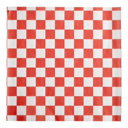 12"x12" Red Check Deli Sandwich Wrap Paper (Basket Liner) - 5,000/Case