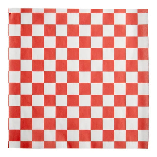 12"x12" Red Check Deli Sandwich Wrap Paper (Basket Liner) - 5,000/Case