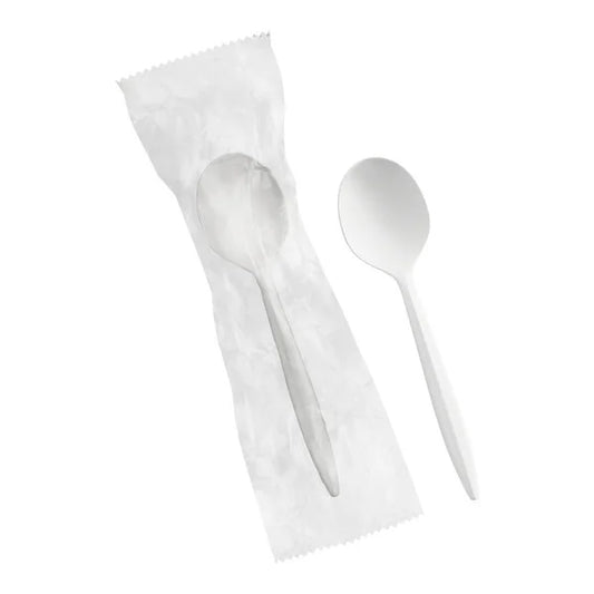 Soup Spoon White Medium Weight (Wrapped) - 1,000/Case