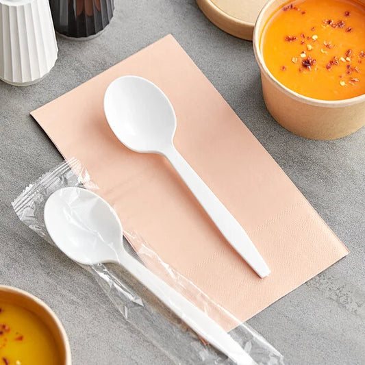 Soup Spoon White Heavy Weight (Wrapped) - 1,000/Case
