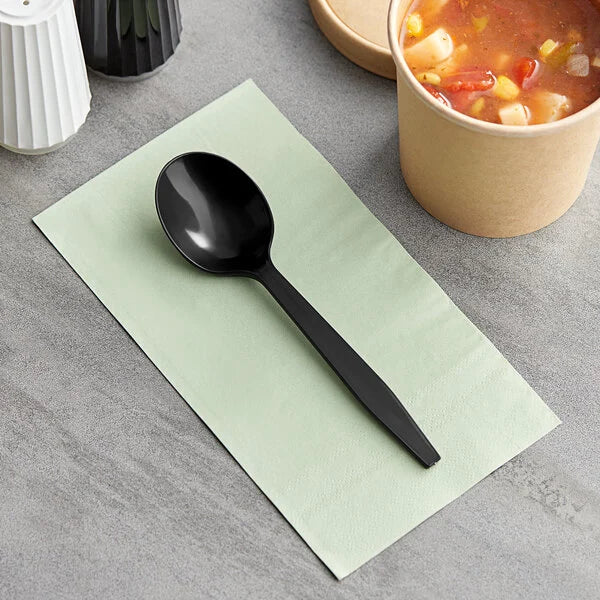 Soup Spoon Black Heavy Weight (No Wrap) - 1,000/Case