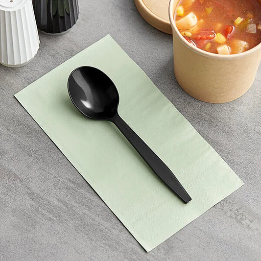 Soup Spoon Black Heavy Weight (No Wrap) - 1,000/Case