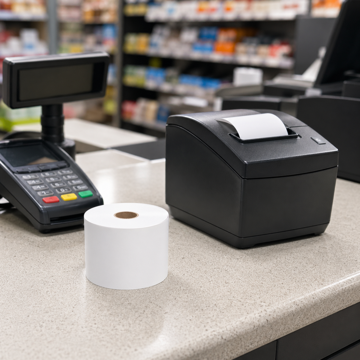 2 1/4" x 80' Thermal Paper Roll White – White (50/Case)