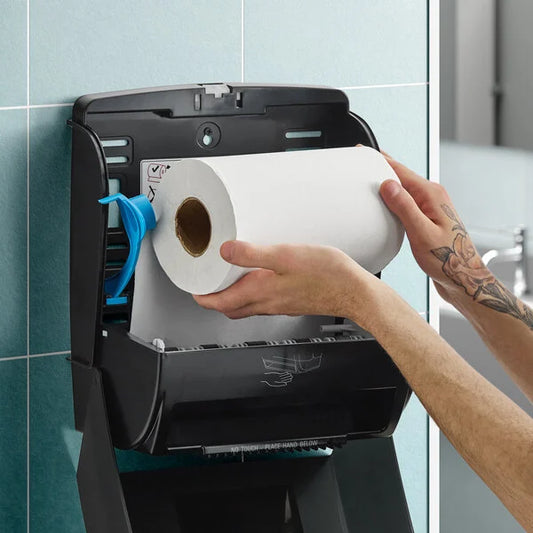 8" White Hardwound Paper Towel, 350 Feet / Roll - 12/Case