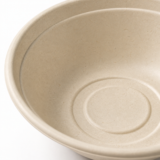 Rise Up 24 oz Natural Bagasse Round Bowl - 400/Case