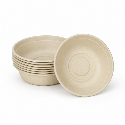Rise Up 32 oz Natural Bagasse Bowl - 500/Case