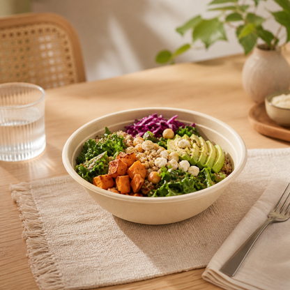Rise Up 32 oz Natural Bagasse Bowl - 500/Case