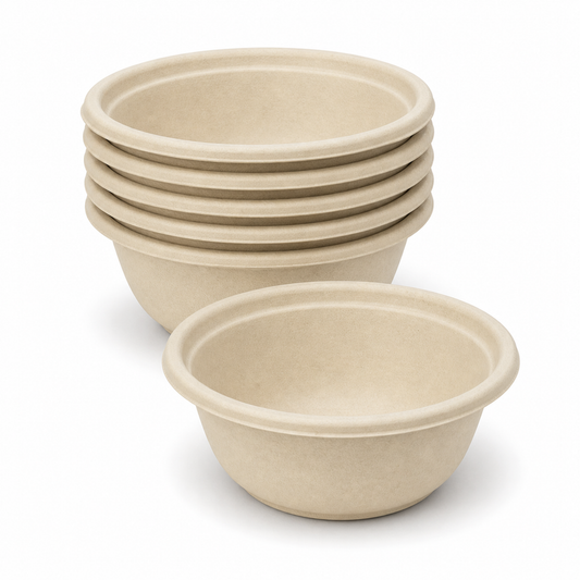 Rise Up 8 oz Natural Bagasse Bowl - 1000/Case