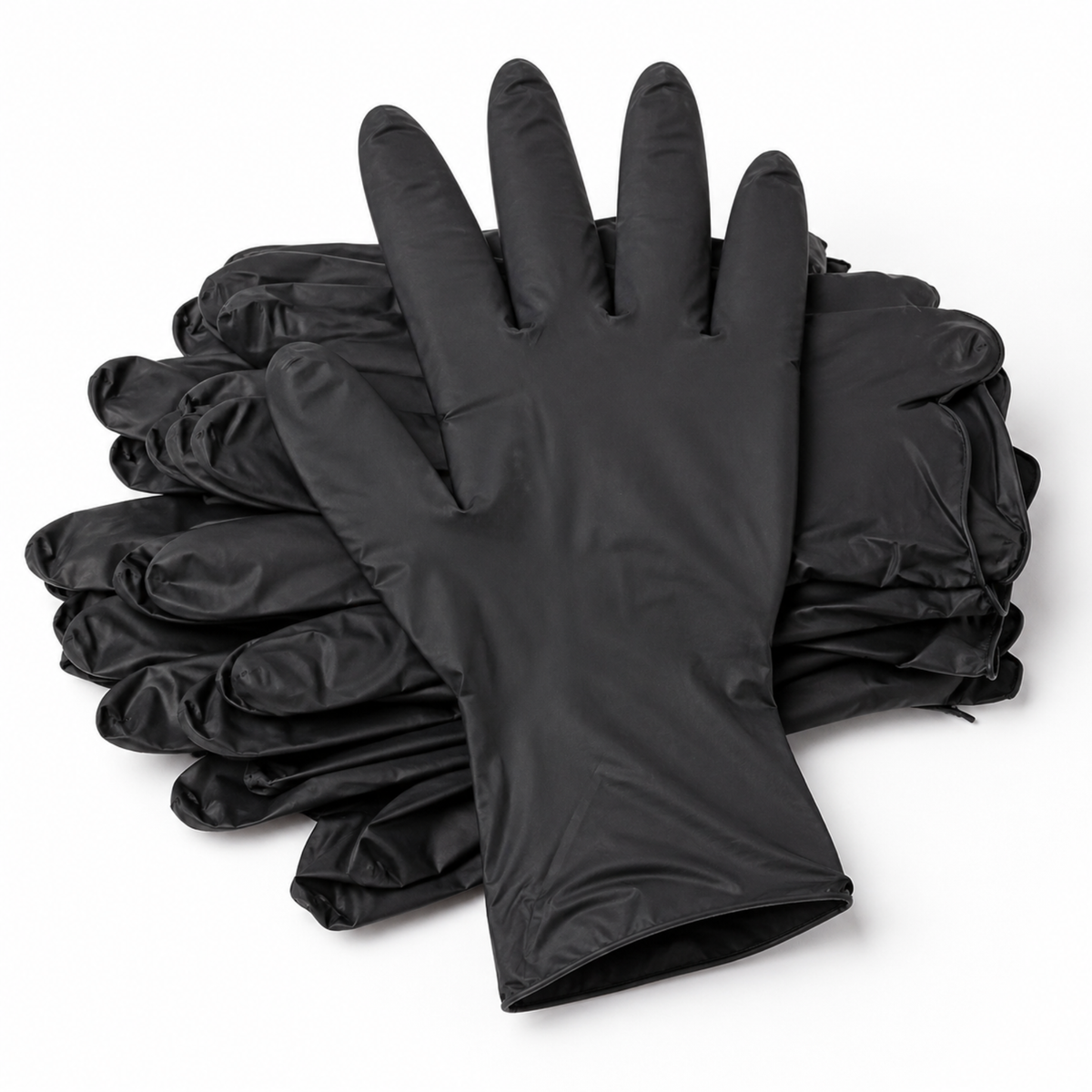 Large Black Powder-Free Nitrile 4 Mill Thick Gloves