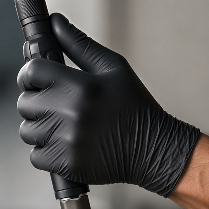 Small Black Powder-Free Nitrile 4 Mill Thick Gloves