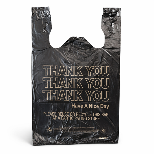 Black T-Sack Medium “Thank You” 10" x 5" x 18" - 14 Mic - 1,000/Case
