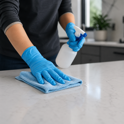Large Blue Powder-Free Nitrile 4 Mill Thick Gloves