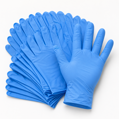 Extra Large Blue Powder-Free Nitrile 4 Mill Thick Gloves