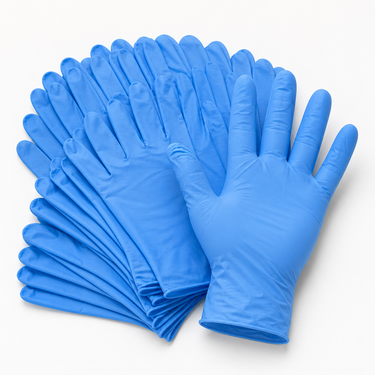 Medium Blue Powder-Free Nitrile 4 Mill Thick Gloves