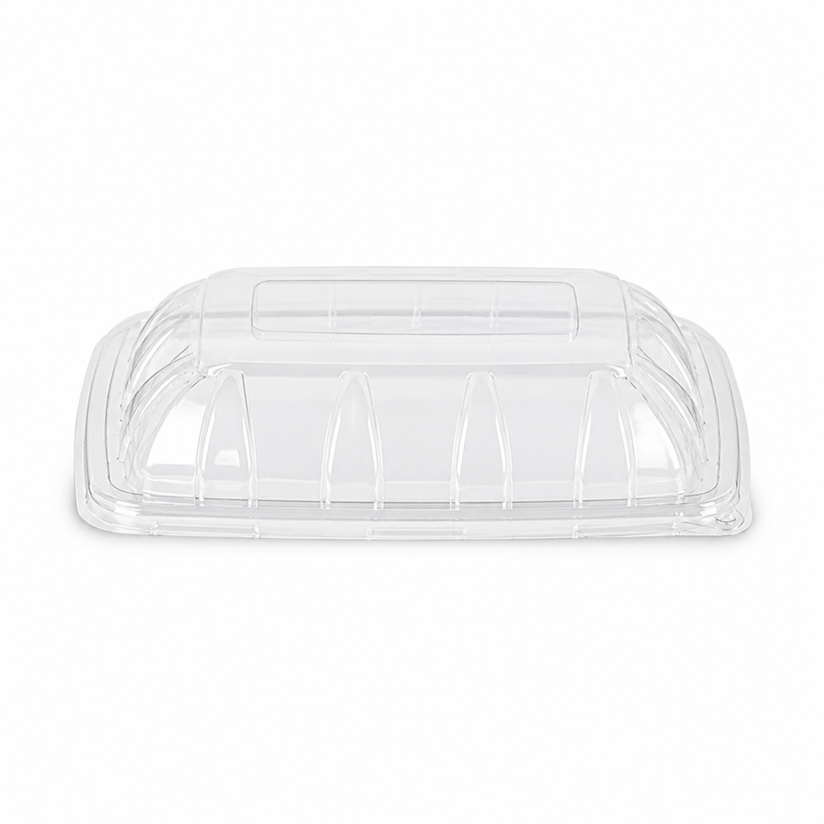 Rise Up Clear Plastic Lid for 3-Compartment Bagasse Taco Tray - 300/Case