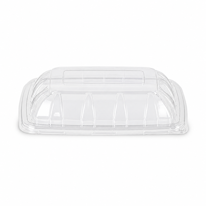 Rise Up Clear Plastic Lid for 3-Compartment Bagasse Taco Tray - 300/Case