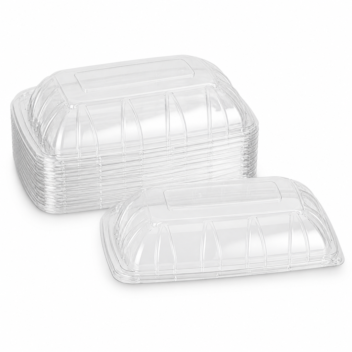 Rise Up Clear Plastic Lid for 3-Compartment Bagasse Taco Tray - 300/Case