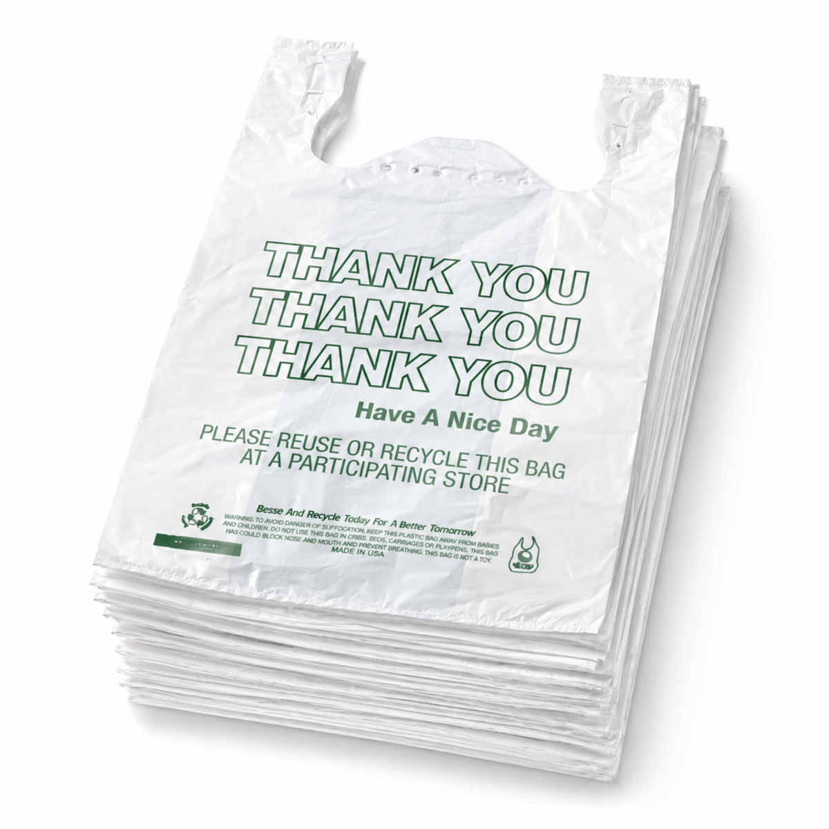 White T-Sack Extra Heavy Duty 12" x 7" x 23" - 400/Case