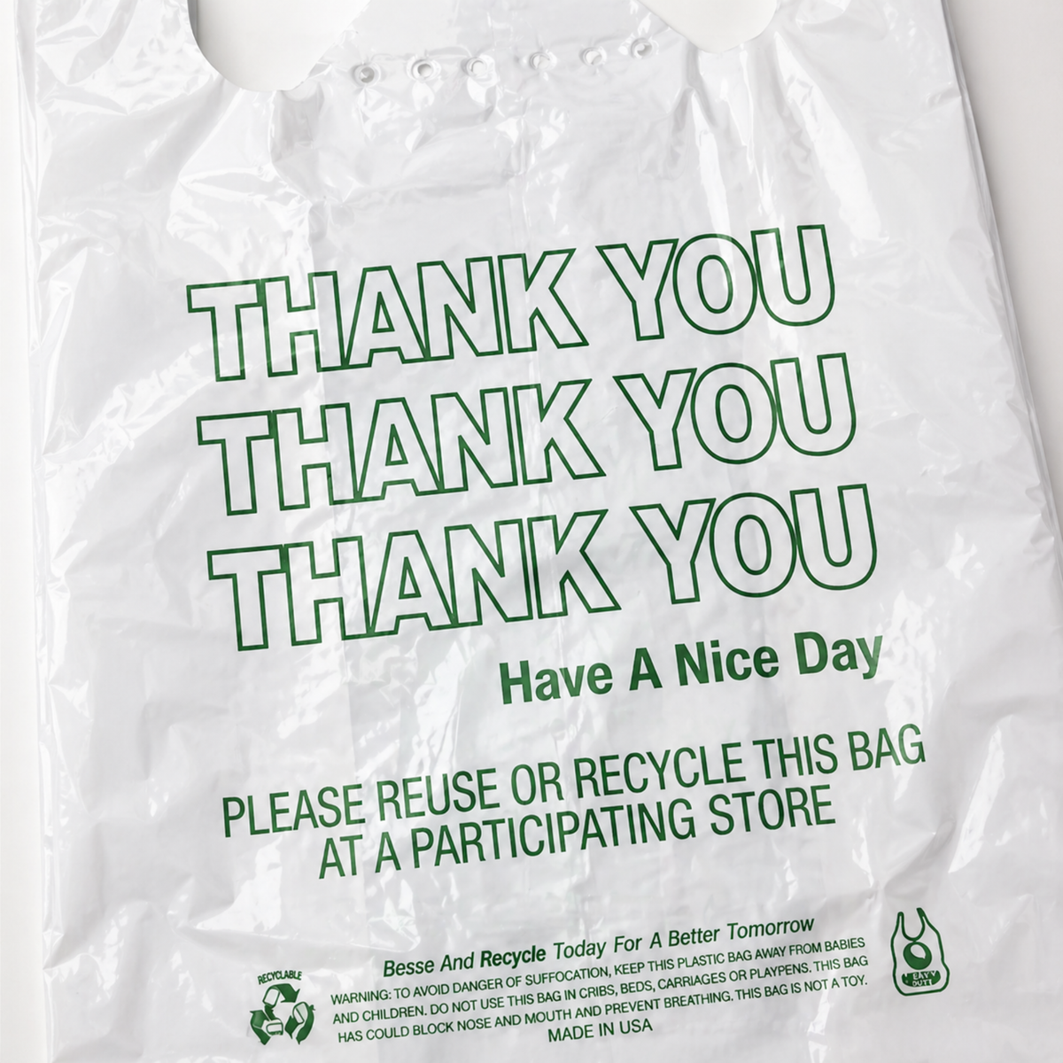 White T-Sack Extra Heavy Duty 12" x 7" x 23" - 400/Case