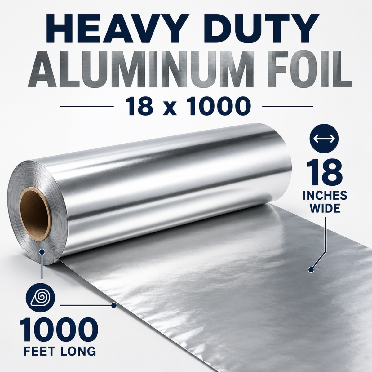 Heavy Duty Aluminum Foil Roll 18" x 1000 ft