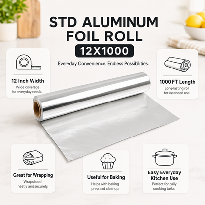 Standard Aluminum Foil Roll 12" x 1000 ft