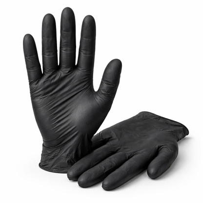 Large Black Powder-Free Nitrile 4 Mill Thick Gloves
