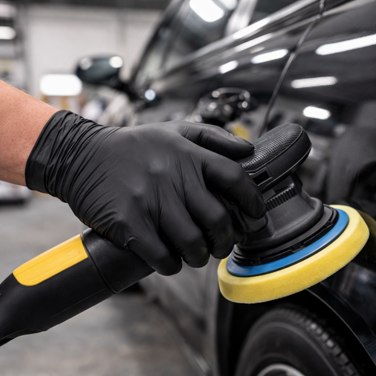 Large Black Powder-Free Nitrile 4 Mill Thick Gloves