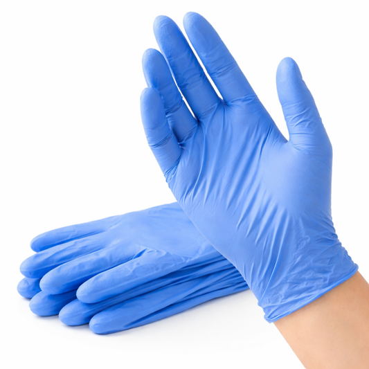 Large Blue Powder-Free Nitrile 4 Mill Thick Gloves
