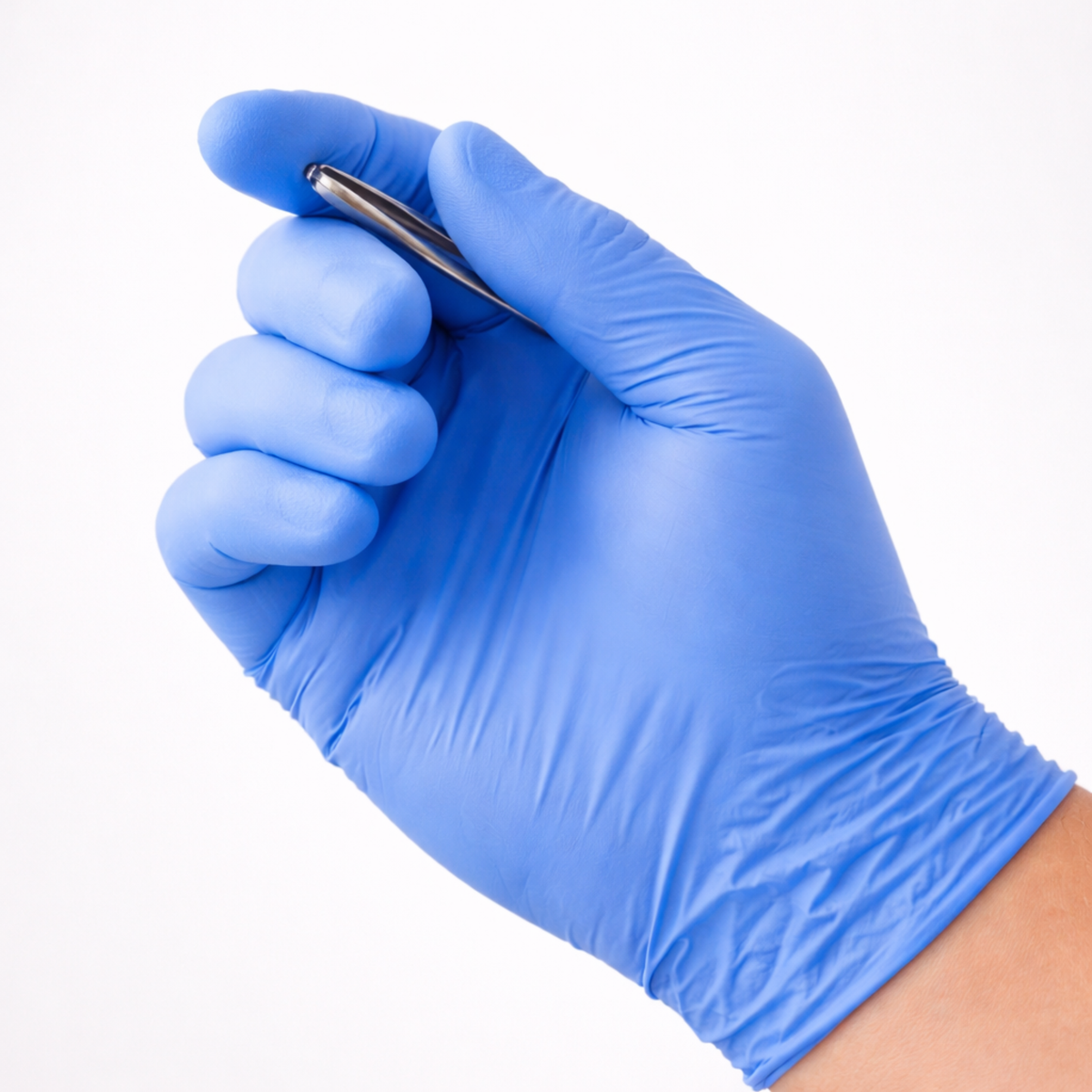 Large Blue Powder-Free Nitrile 4 Mill Thick Gloves