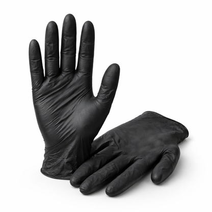 Medium Black Powder-Free Nitrile 4 Mill Thick Gloves