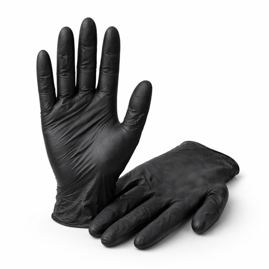 Medium Black Powder-Free Nitrile 4 Mill Thick Gloves
