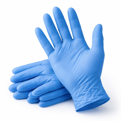 Medium Blue Powder-Free Nitrile 4 Mill Thick Gloves