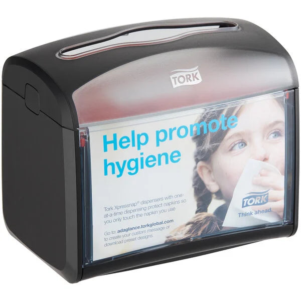Black Tabletop Interfold Napkin Dispenser – 250 Napkin Capacity – Tork N4 Compatible