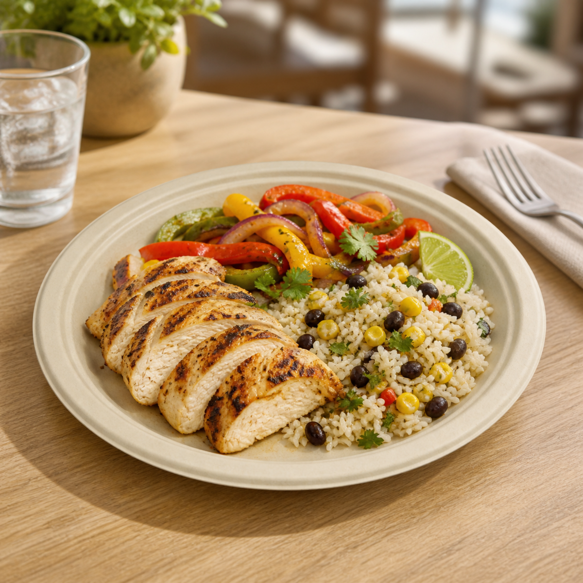 Rise Up 10" Natural Bagasse Round Plate